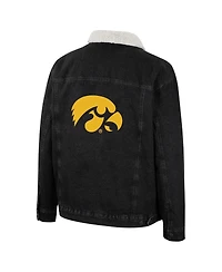 Men's Colosseum x Wrangler Charcoal Iowa Hawkeyes Western Button-Up Denim Jacket