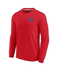 Men's and Women's Fanatics Signature Red New York Rangers Super Soft Long Sleeve T-shirt