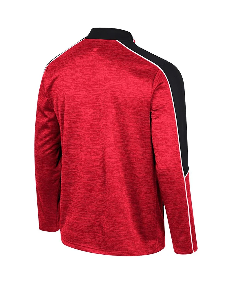 Men's Colosseum Red Nc State Wolfpack Marled Half-Zip Jacket
