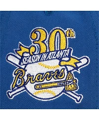 Men's Mitchell & Ness Royal, Gold Atlanta Braves Hometown Snapback Hat