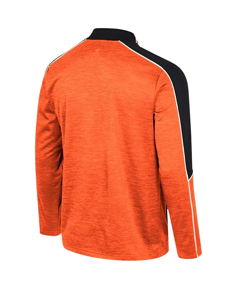 Men's Colosseum Orange Oklahoma State Cowboys Marled Half-Zip Jacket