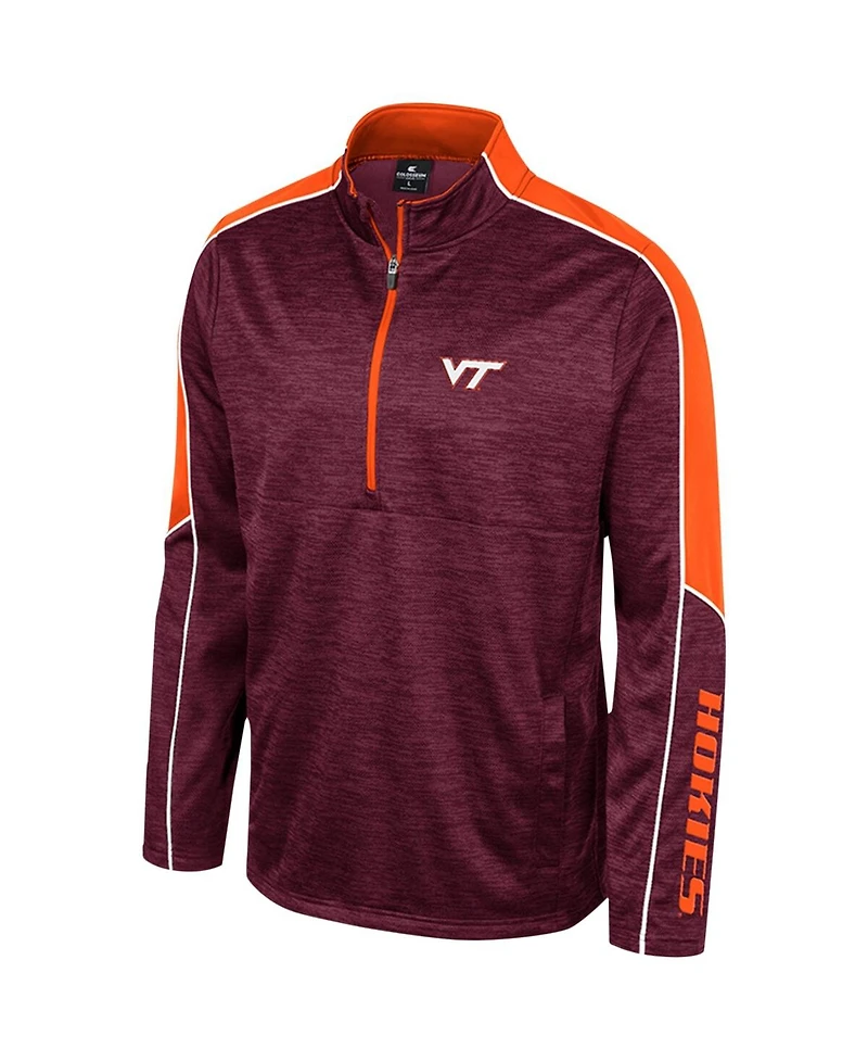 Men's Colosseum Maroon Virginia Tech Hokies Marled Half-Zip Jacket