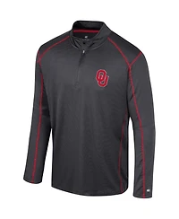 Men's Colosseum Black Oklahoma Sooners Cameron Quarter-Zip Windshirt