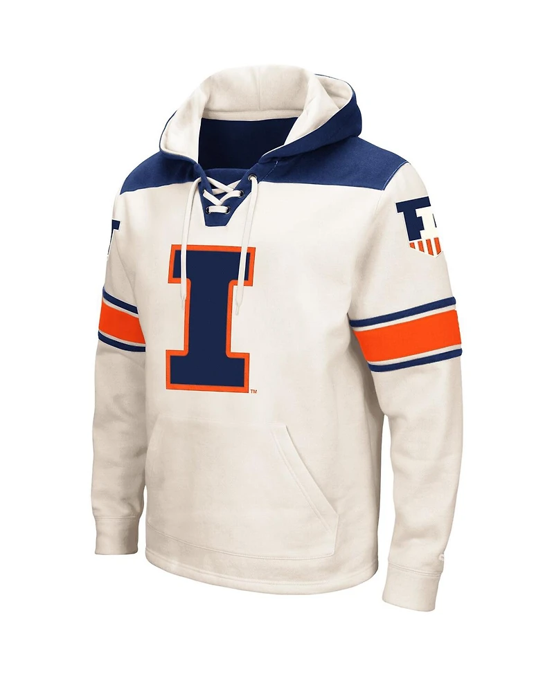Men's Colosseum Cream Illinois Fighting Illini 2.0 Lace-Up Pullover Hoodie