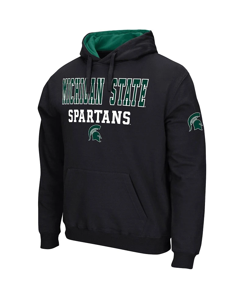 Men's Colosseum Black Michigan State Spartans Sunrise Pullover Hoodie