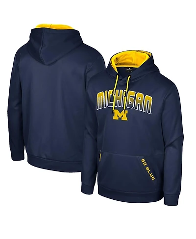Men's Colosseum Navy Michigan Wolverines Reese Pullover Hoodie