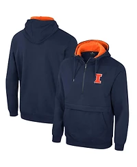 Men's Colosseum Navy Illinois Fighting Illini Half-Zip Hoodie