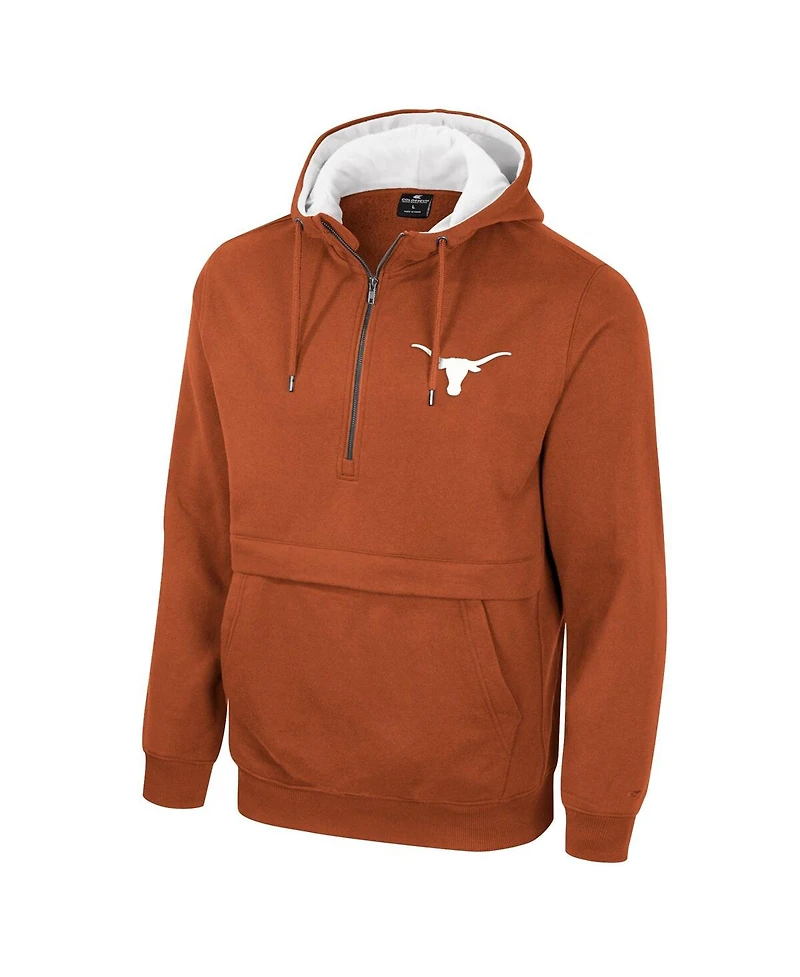 Men's Colosseum Burnt Orange Texas Longhorns Half-Zip Hoodie