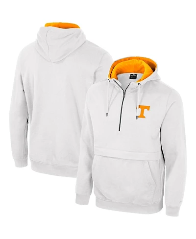 Men's Colosseum White Tennessee Volunteers Half-Zip Hoodie