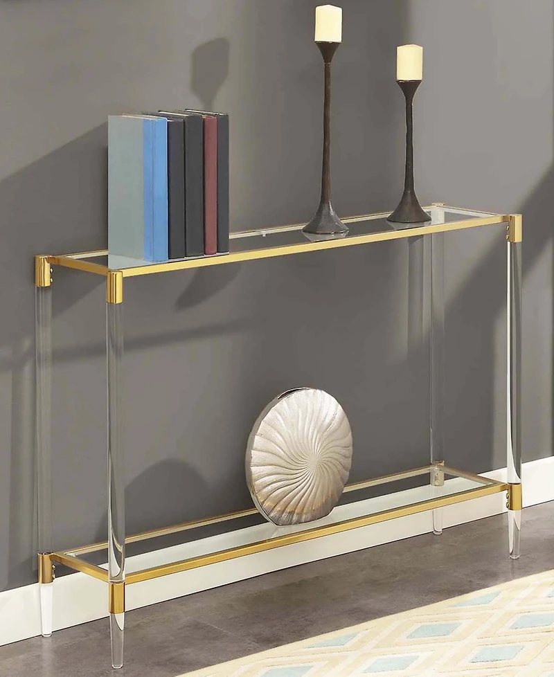 Convenience Concepts 44.25" Glass Royal Crest 2 Tier Acrylic Console Table