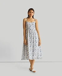 Strappy Gathered Midi Women's Dress