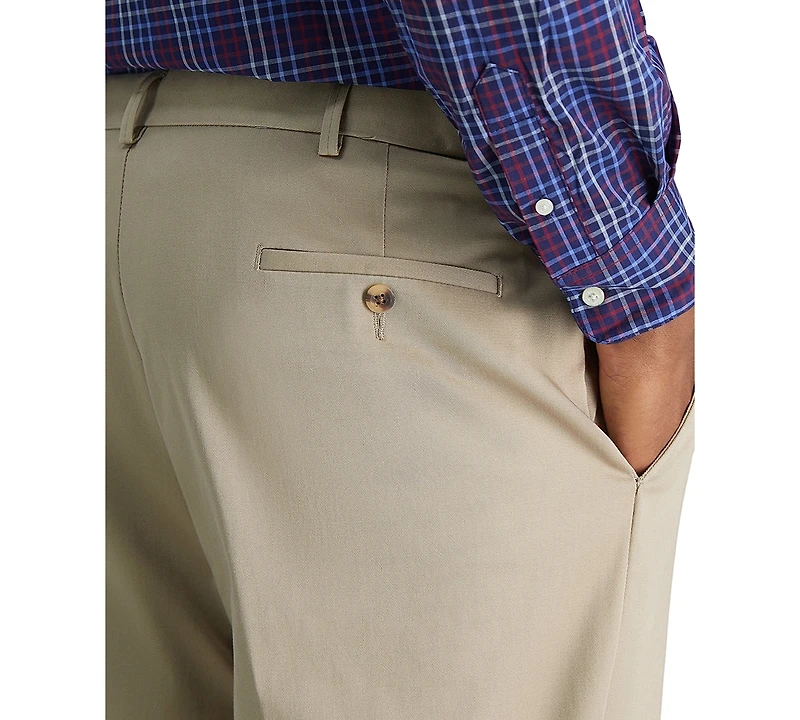 Haggar Men's Big & Tall Iron Free Premium Khaki Classic-Fit Flat Front Pant