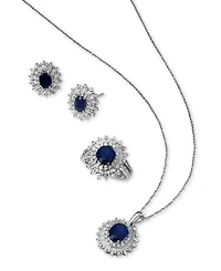 Effy Sapphire (1/3 ct. t.w.) & Diamond Stud Earrings 14k White Gold. (Also available Ruby and Emerald)