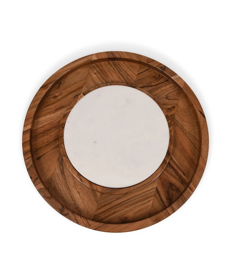 Toscana Isla Appetizer Serving Tray with Marble Cheeseboard Insert