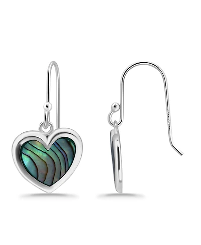 Macy's Abalone Inlay Heart Drop Earrings