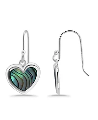 Macy's Abalone Inlay Heart Drop Earrings