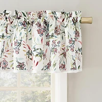Lily Garden Watercolor Floral Semi-Sheer Rod Pocket Curtain Valance