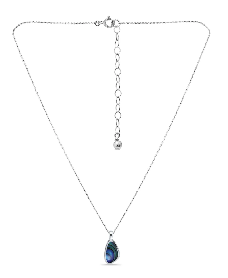 Macy's Abalone Inlay Freeform Pendant Necklace