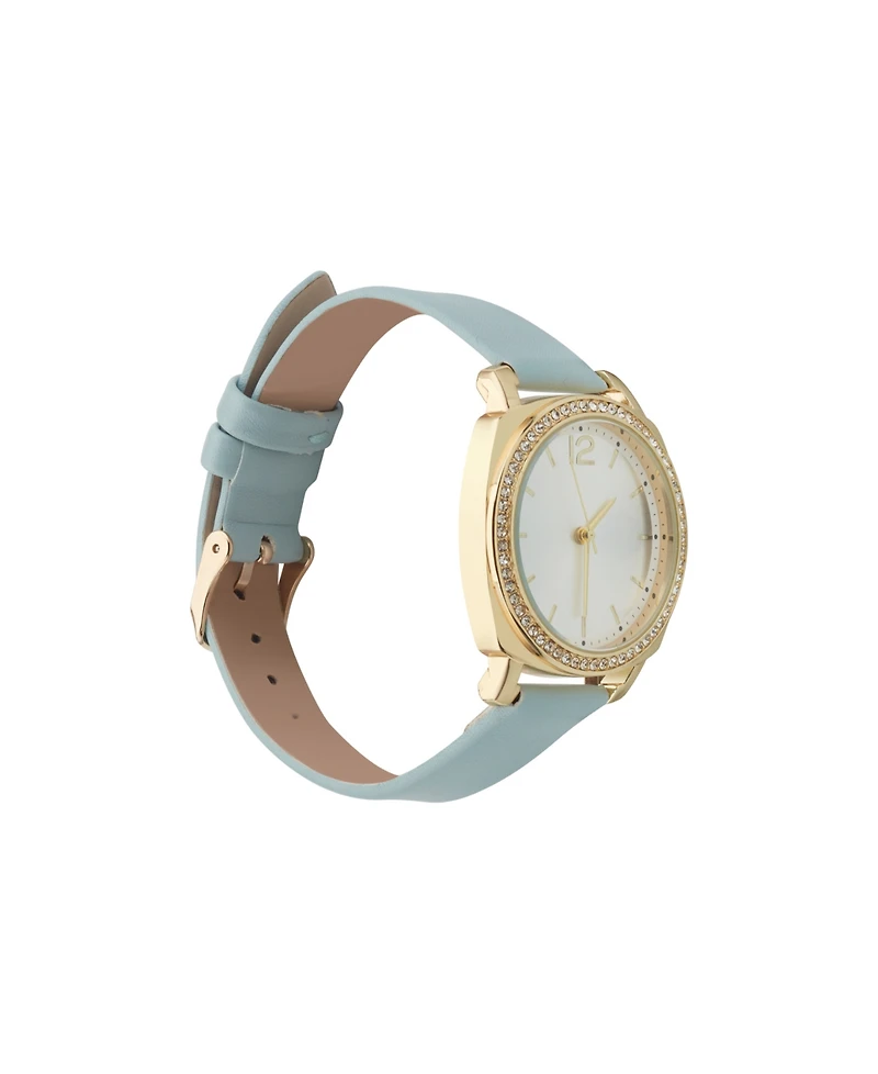 Jessica Carlyle Women's Analog Mint Leather Strap Plain Watch 34mm
