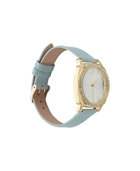 Jessica Carlyle Women's Analog Mint Leather Strap Plain Watch 34mm