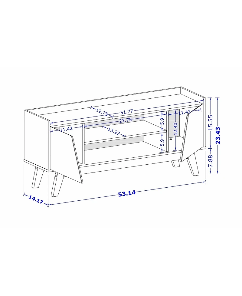 Manhattan Comfort Marcus 53.14" 4-Shelf Tv Stand Fits TVs up to 55"