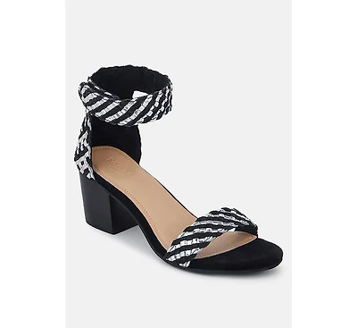 Carla Black Stacked Heel Sandal