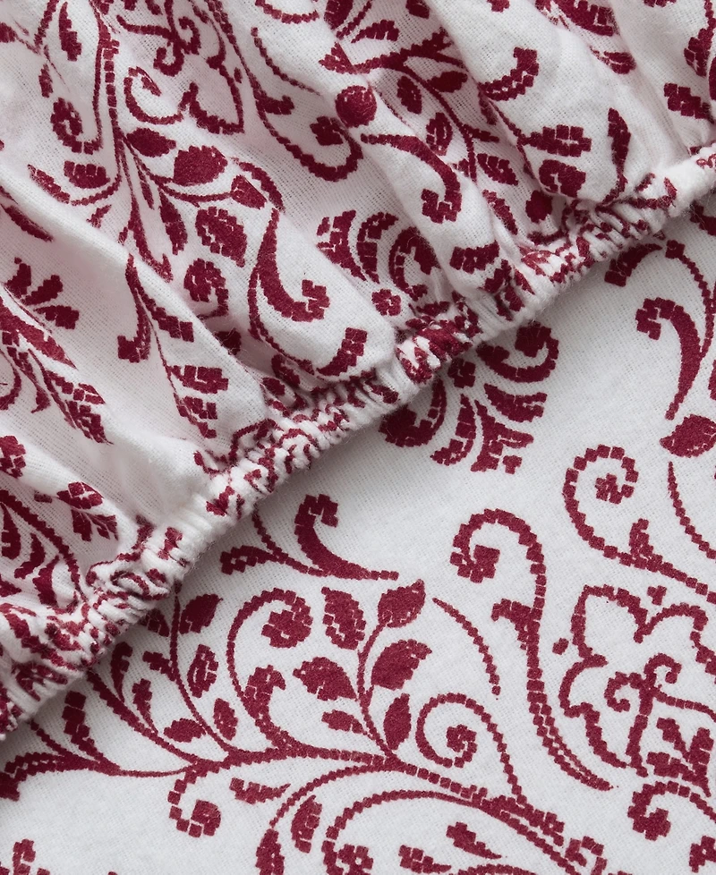 Tahari Home Damask 100% Cotton Flannel 3-Pc. Sheet Set, Twin