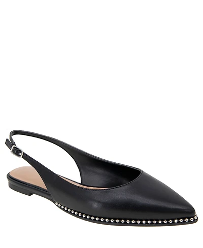 BCBGeneration Women's Valerie Studded Slingback Pointed-Toe Flats