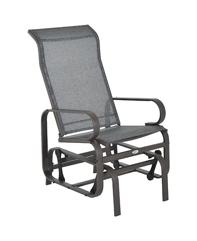 Outsunny Gliding Lounger Chair, Outdoor Swinging Chair with Smooth Rocking Arms and Lightweight Construction for Patio Backyard