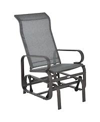 Outsunny Gliding Lounger Chair, Outdoor Swinging Chair with Smooth Rocking Arms and Lightweight Construction for Patio Backyard