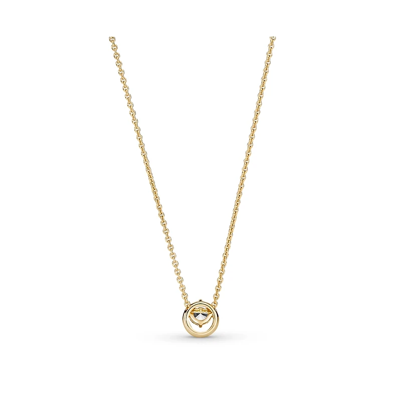 Pandora Timeless 14K Gold-Plated Sparkling Round Cubic Zirconia Halo Pendant Collier Necklace