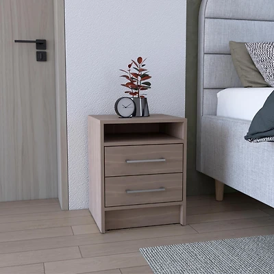 Depot E-shop Leyva Nightstand, Two Drawers, Superior Top