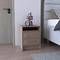 Depot E-shop Leyva Nightstand, Two Drawers, Superior Top