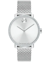 Movado Women's Swiss Bold Shimmer Stainless Steel Mesh Bracelet Watch 34mm