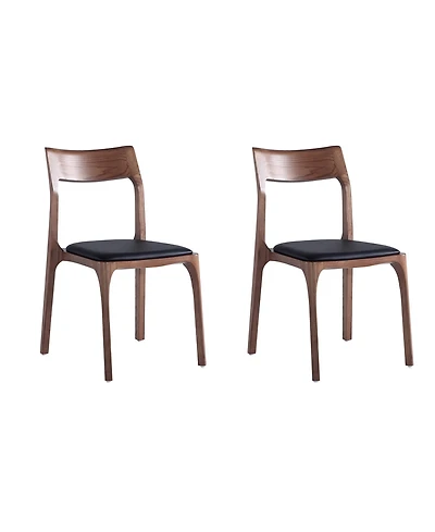 Manhattan Comfort Moderno -Piece Leatherette Upholstered Stackable Dining Chair Set