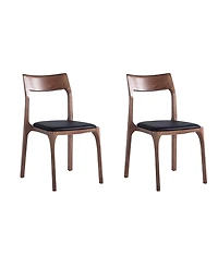 Manhattan Comfort Moderno -Piece Leatherette Upholstered Stackable Dining Chair Set