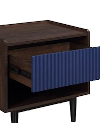 Manhattan Comfort Duane 2-Piece Ribbed 1-Drawer Nightstand Set