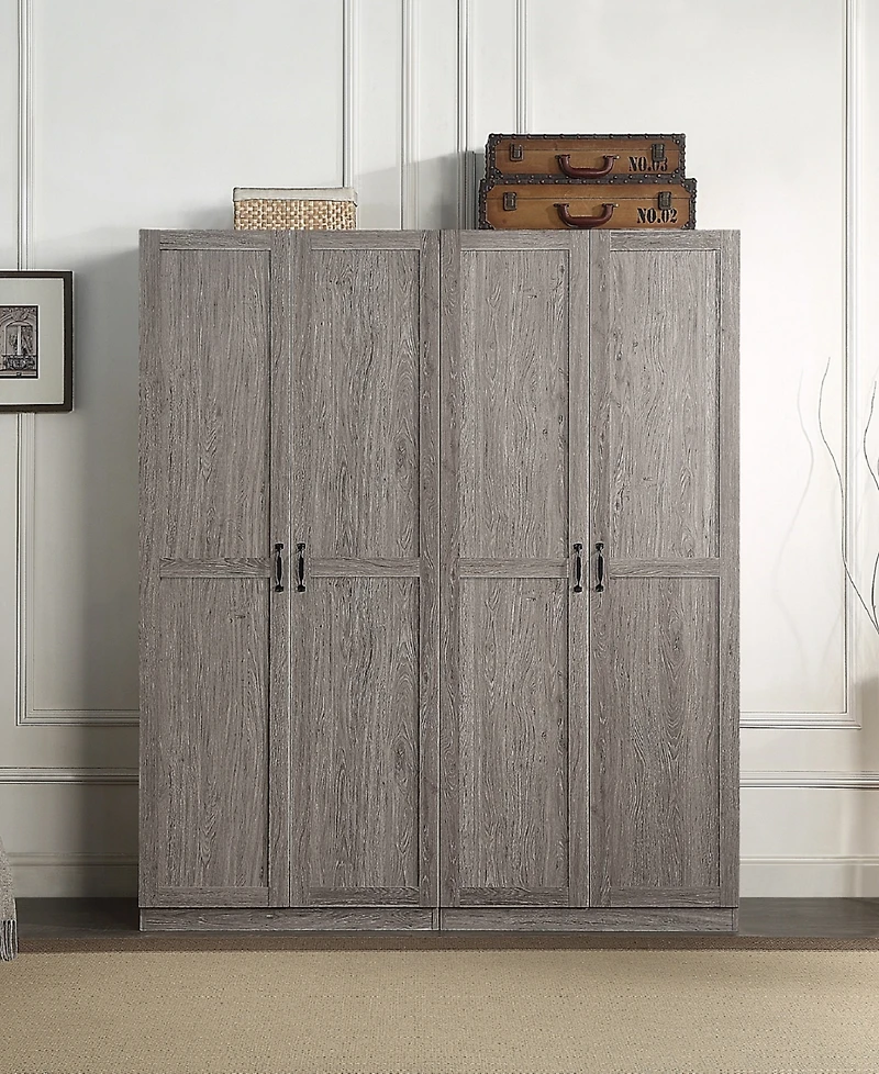 Manhattan Comfort Hopkins 2-Piece 4-Shelf Storage Closet Set