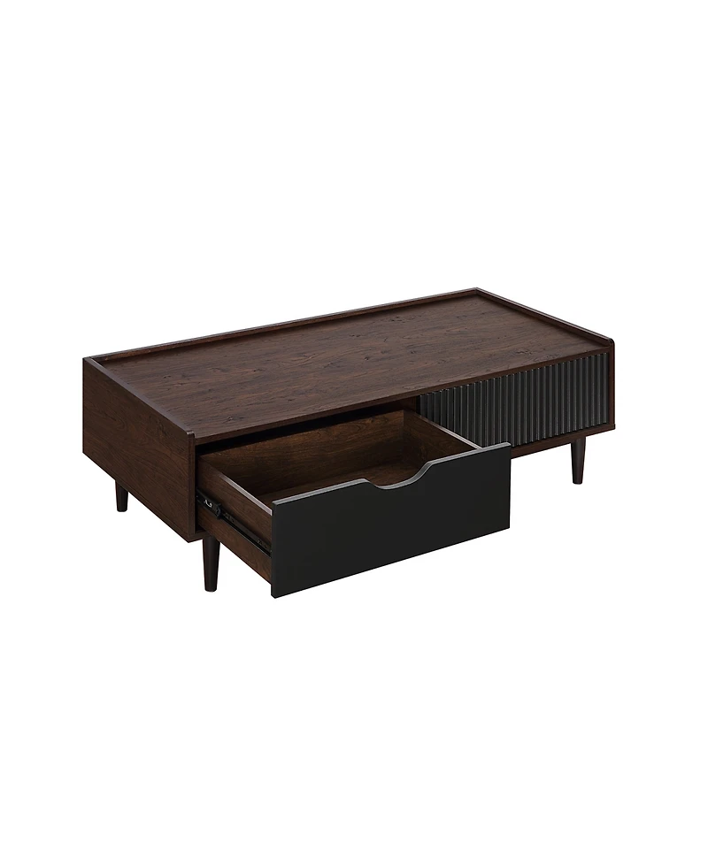 Manhattan Comfort Duane 47.24" Ribbed 1-Drawer Coffee Table