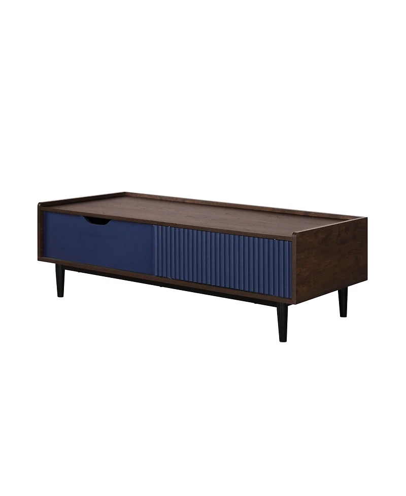 Manhattan Comfort Duane 47.24" Ribbed 1-Drawer Coffee Table