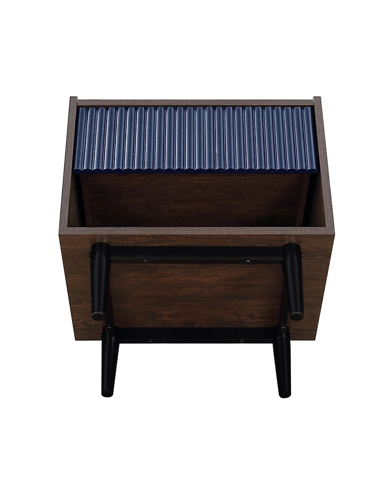 Manhattan Comfort Duane 20.23" Ribbed 1-Drawer Nightstand