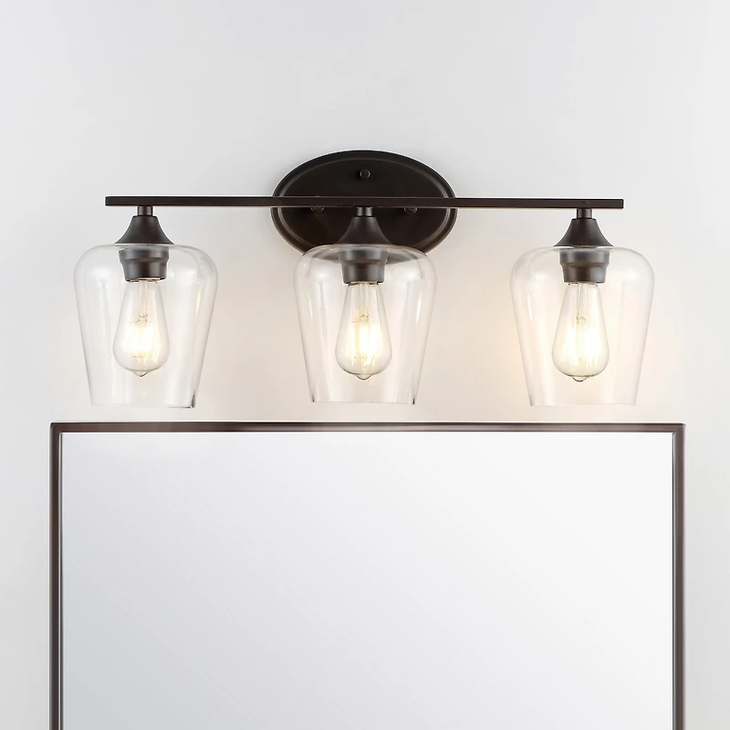 Jonathan Y Jayne Iron/Glass Cottage Rustic Led Vanity Light