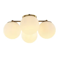Orly Bohemian Farmhouse Ironfrosted Glass Led Semi Flush Mount