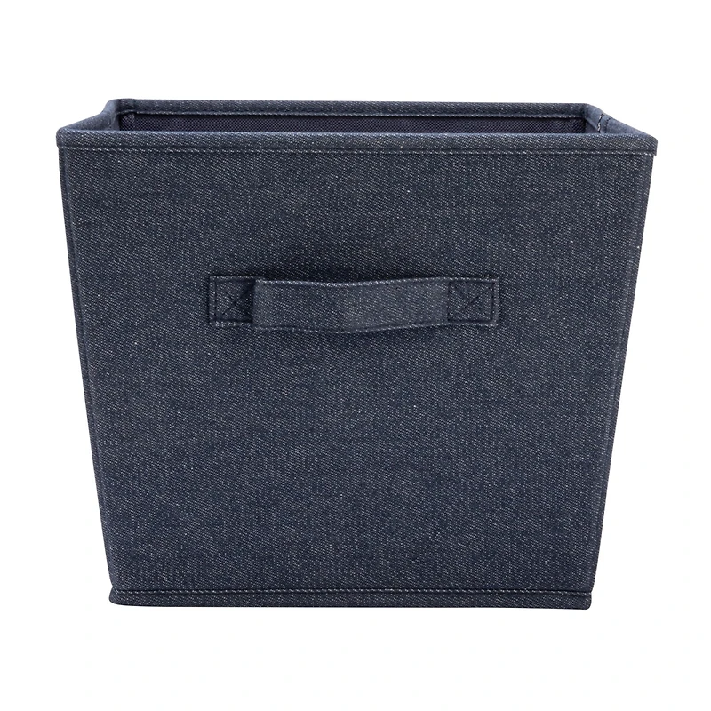 Household Essentials Tapered Fabric Hard-Sided Storage Bins with Cloth Handles, Set of 2