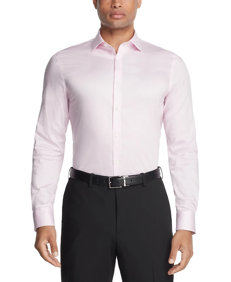 Tommy Hilfiger Men's Regular Fit Th Flex Essentials Wrinkle Free Stretch Dress Shirt