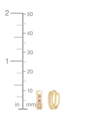 Children's Cubic Zirconia Extra Small Huggie Hoop Earrings 14k Gold, 10mm