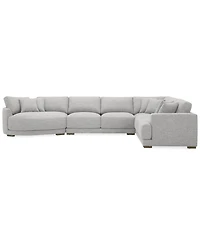 Closeout! Vasher 166" 4-Pc. Fabric Sectional Sofa with Cuddler, Created for Macy's