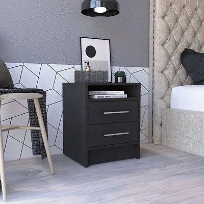 Depot E-shop Leyva Nightstand, Two Drawers, Superior Top