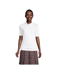 Lands' End Women's School Uniform Short Sleeve Banded Bottom Polo Shirt