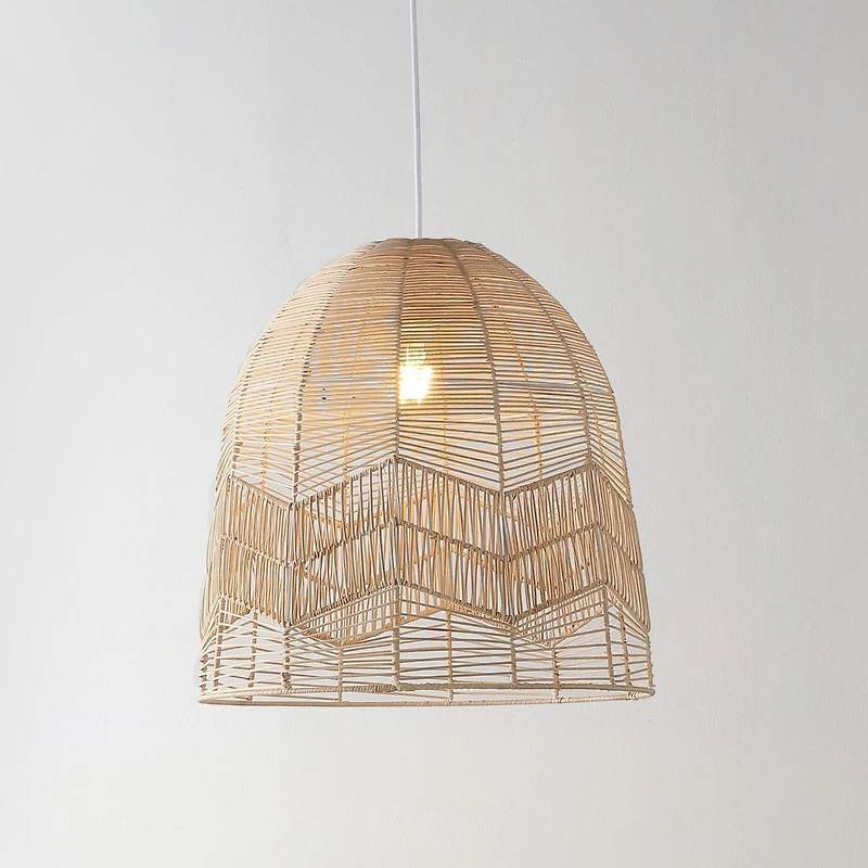 Sofia Farmhouse Coastal Rattan Led Pendant